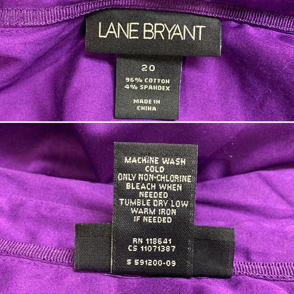 Lane Bryant Purple Grosgrain Trim Button Shirt - Picture 6 of 6